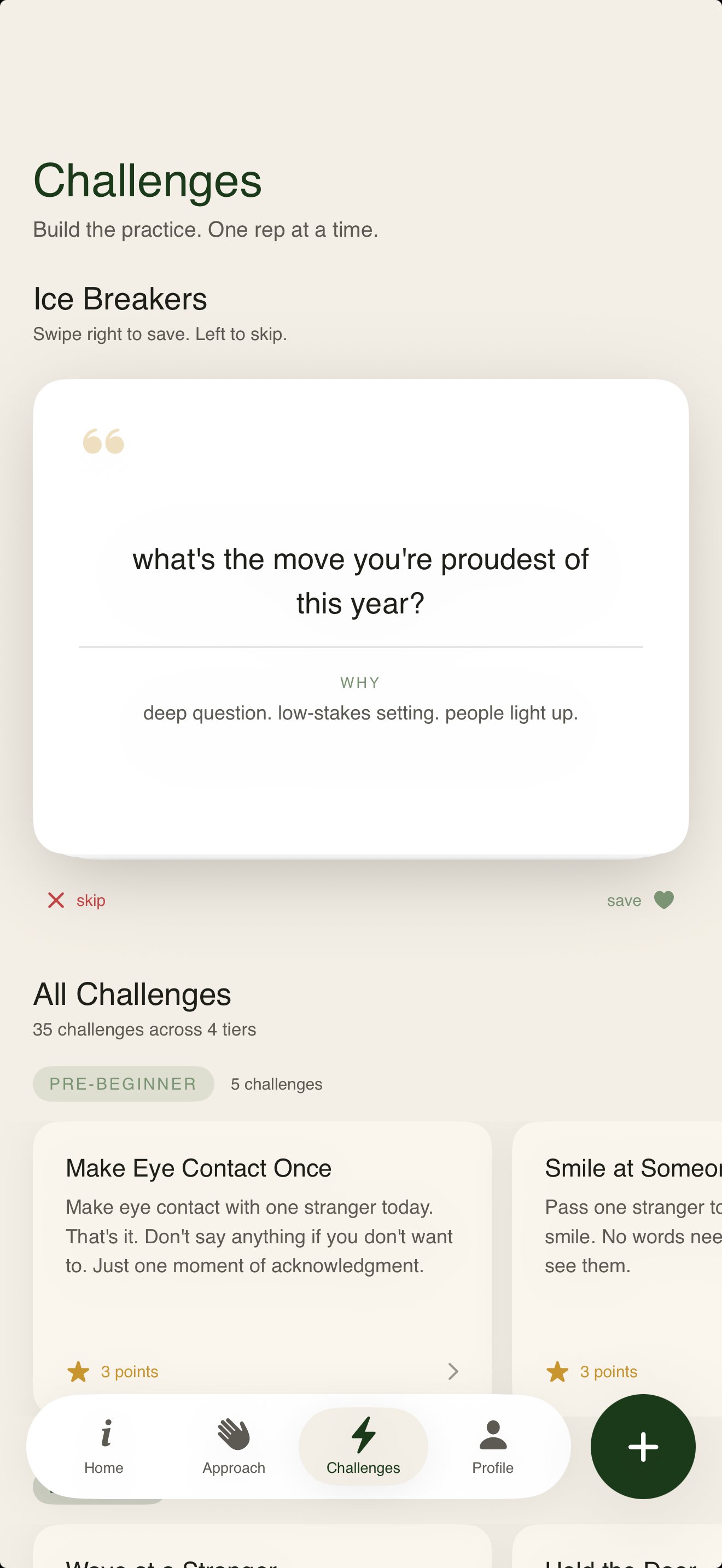 iNTRPT challenges screen